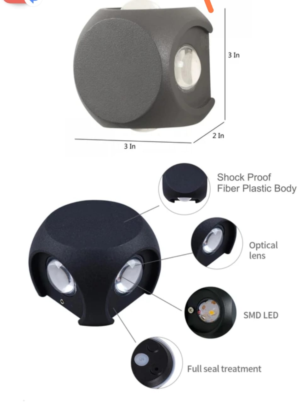 4 way RGB Still wall Light metal Body