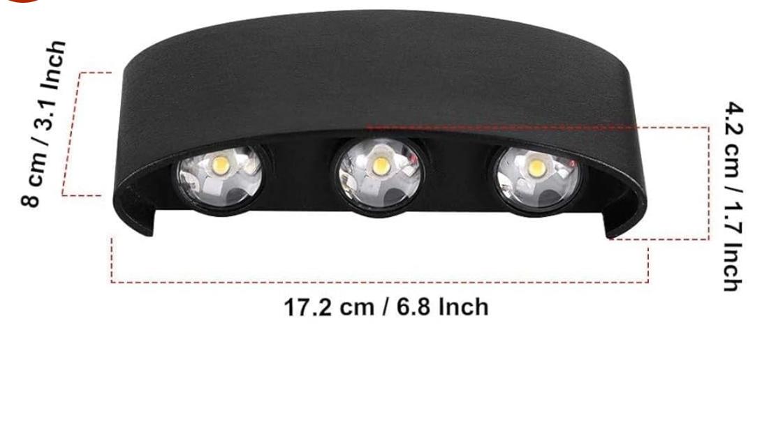 Metal Led Up & Down 3+3 Wall Light IP -65