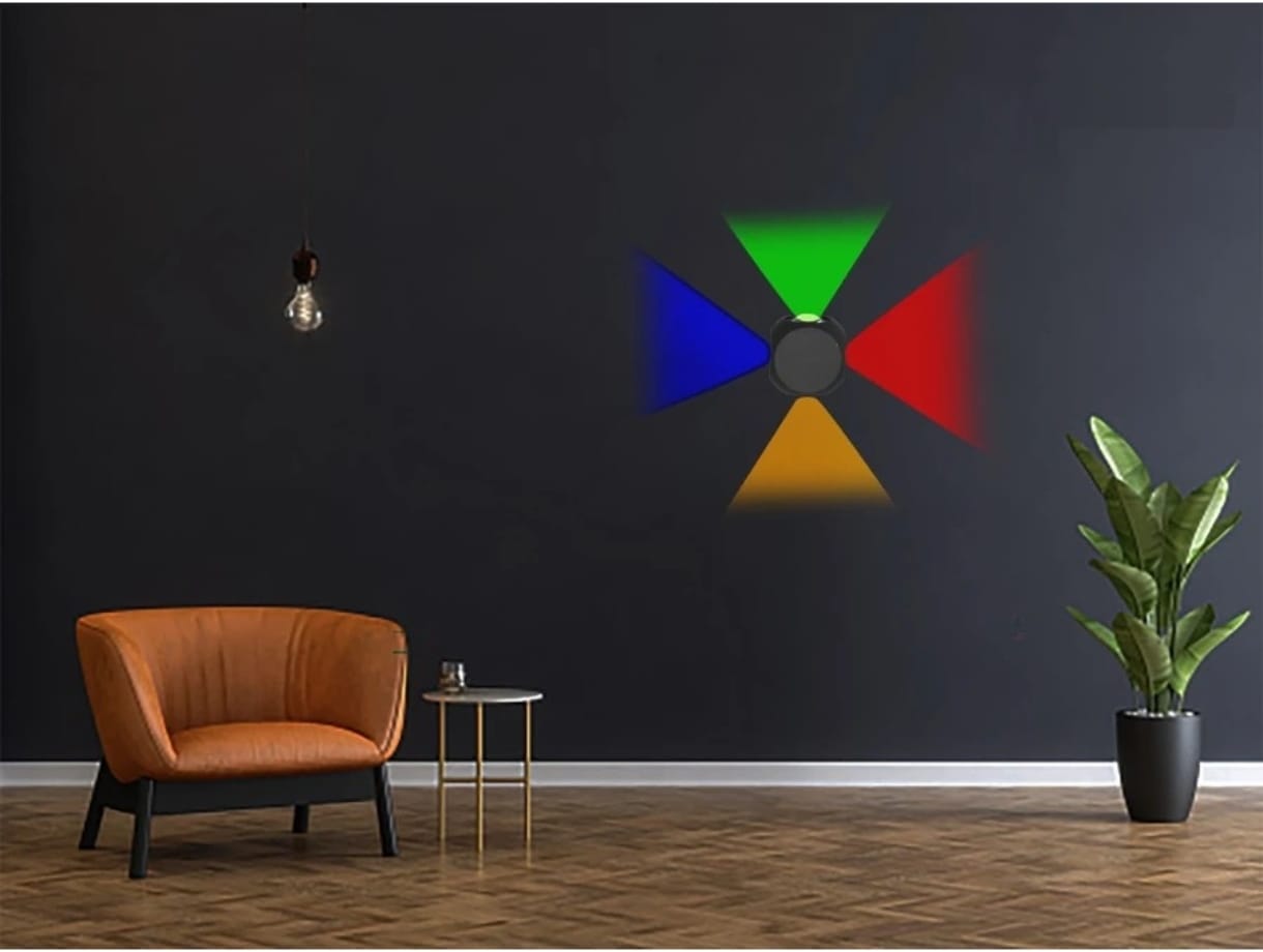 4 way RGB Still  wall Light metal Body