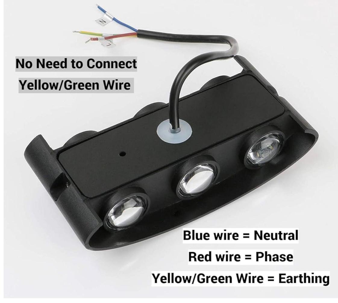 Metal Led Up & Down 3+3 Wall  Light IP -65